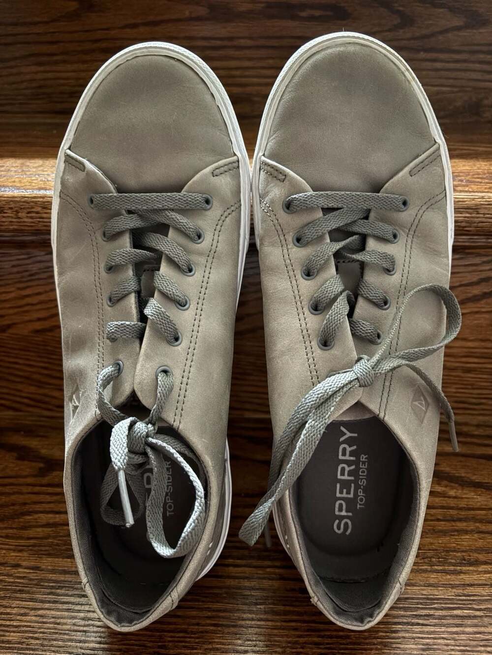 Sperry Men's STS17716 Gray Leather Lace-Up Casual Sneakers Shoes Size 9 M